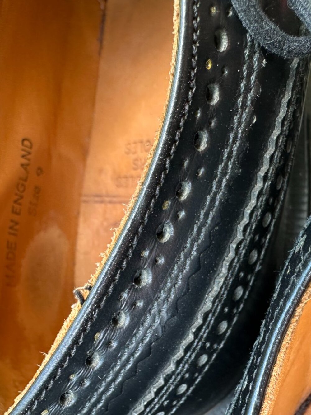 Vintage Mens Dr Martens 3989 Leather Wing Tip Brogues Made England Size 9 US 10 - Picture 6 of 8